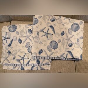 Laura Ashley Pillow Shams Shells & Striped Textile 21 X 27